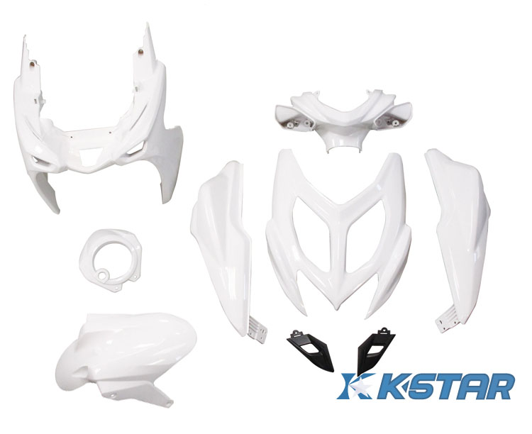 AEROX 50R 2013-2014 BODY PARTS, 9PC/SET W/ PAINTING WHITE