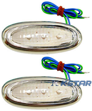 RUNNER INDICATOR LED BLUE LIGHT W/CHROME BASE