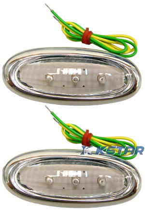 RUNNER INDICATOR LED AMBER LIGHT W/CHROME BASE