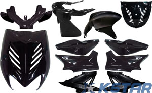 AEROX BODY PARTS W/ PAINTING BLACK