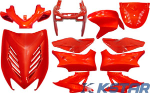 AEROX BODY PARTS W/ PAINTING RED