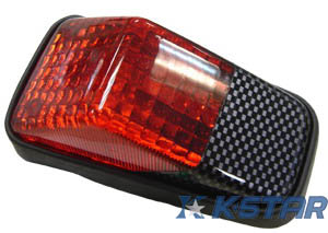 HONDA XR LAMP; RED LENS+CARBON BASE