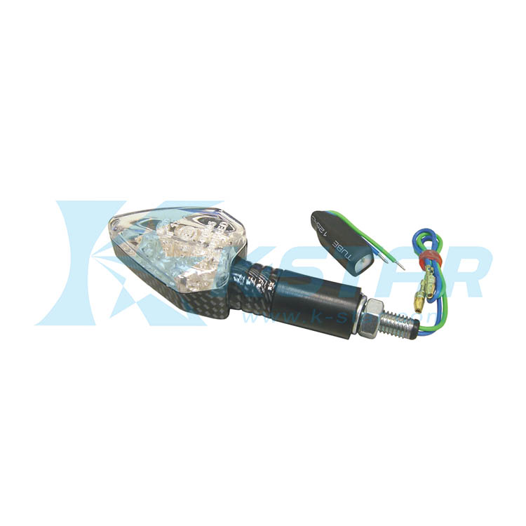 INDICATOR CARBON BASE+WHITE LENDS; LONG STEM; LED E-MARK W/TRANSFORMER