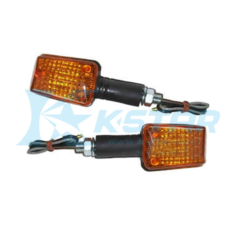 MINI LAMP BLACK HOUSING AMBER LENS LONG STEM