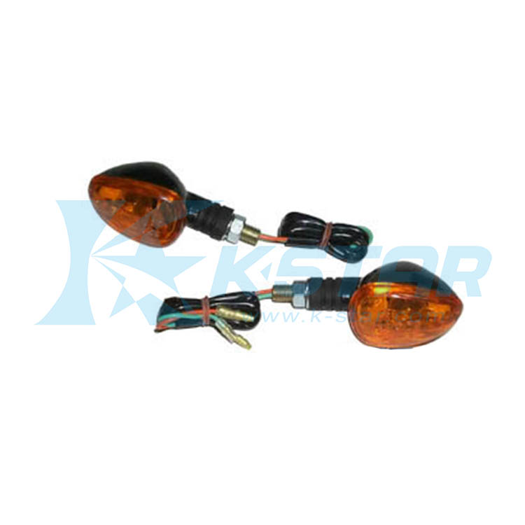 MINI LAMP BLACK HOUSING AMBER LENS SHORT STEM