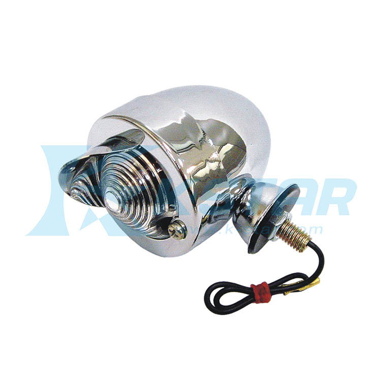 BULLET LAMP WITH PEAK IN CHROME WITH CLEAR LENS